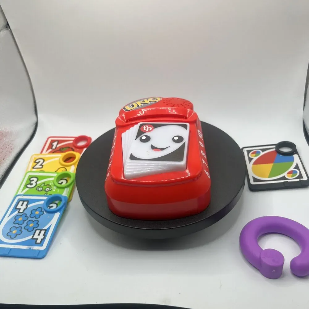 COMPLETE Fisher-Price Laugh & Learn Counting & Colors UNO WORKS 5 Cards & Ring